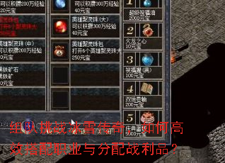 组队挑战冰雪传奇,如何高效搭配职业与分配战利品? 组队挑战冰雪传奇,如何高效搭配职业与分配战利品?