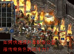 如何快速提升单职业公益服传奇角色的战斗力? 如何快速提升单职业公益服传奇角色的战斗力?